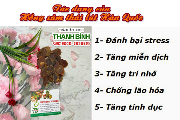 Hồng sâm thái lát Hàn Quốc Thảo Dược Thanh Bình