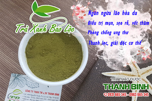 Bột trà xanh tại Thảo Dược Thanh Bình giúp làm đẹp da, bổ sung năng lượng hiệu quả